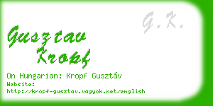 gusztav kropf business card